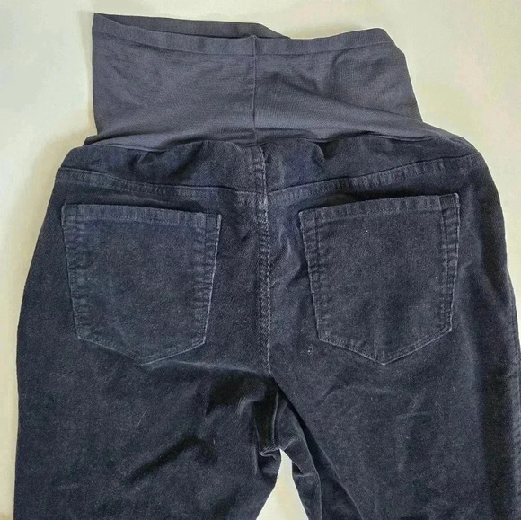 Old Navy maternity corduroy navy blue slim boot cut full panel sz 12 regular - Picture 11 of 12